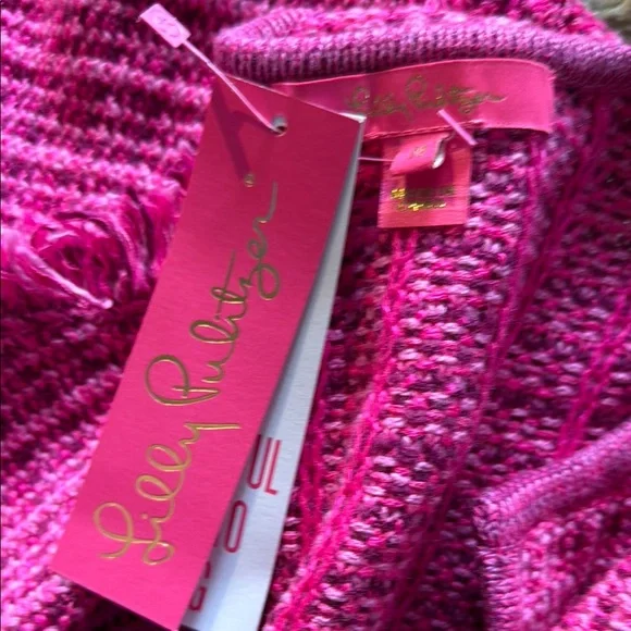 LILLY PULITZER Pink Palms Exotic Tweed NWT blazer knit sweater jacket coat - Picture 5 of 6